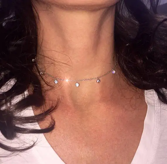 

Цепочка-чокер Серебряная длиной 35 + 10 см, 3 мм