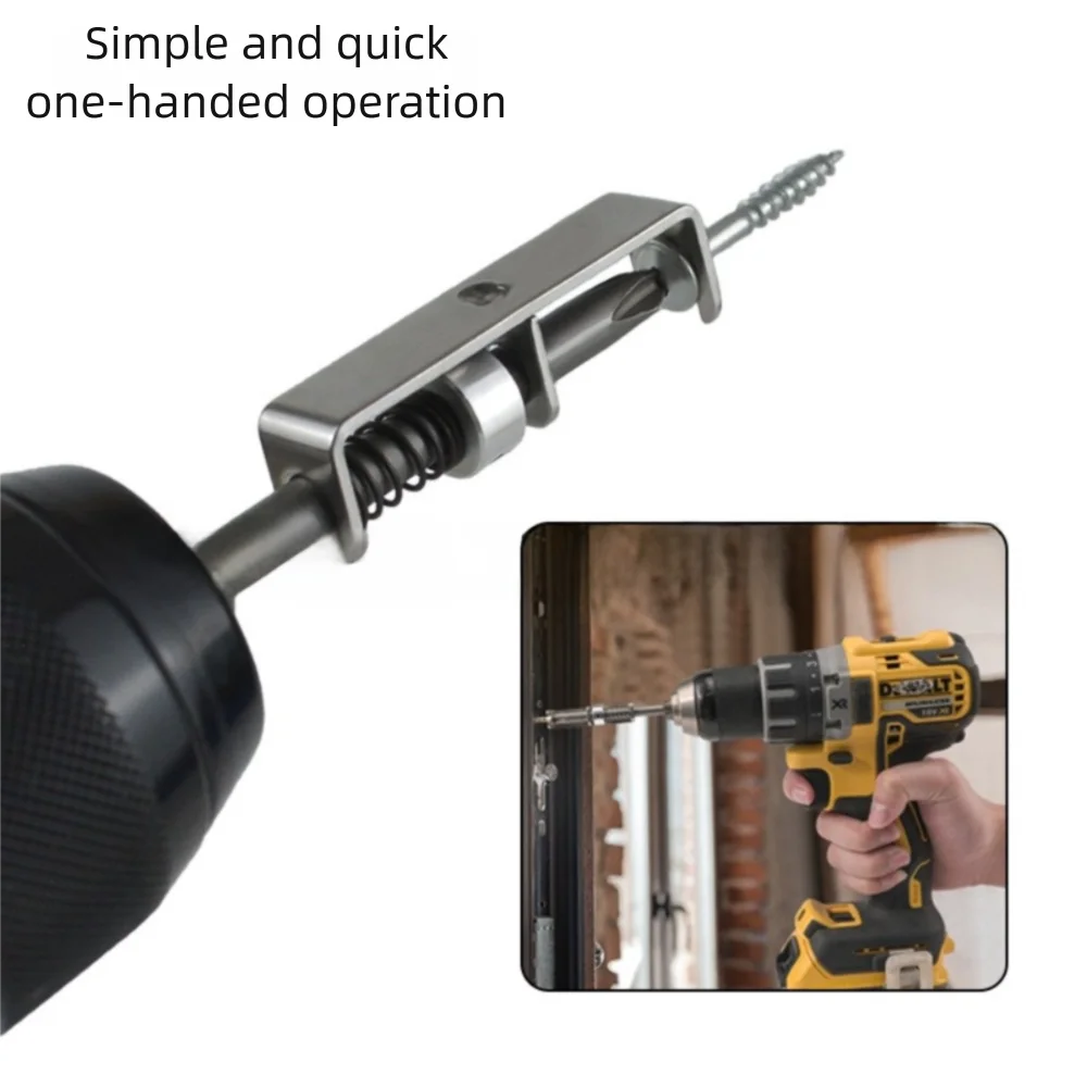 

Alloy Steel Spring Positioning Drill Safety Screw Fixation SingleHand Operation Drill Bit Portable Anti Drop Screw Holder Bit