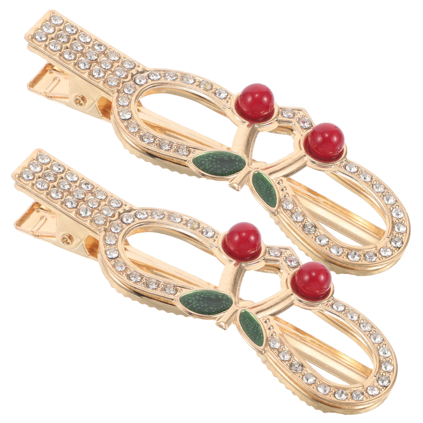 

2Pcs Bling Cherry Hair Clips Shiny Fruit Design Alligator Barrettes Secure Hold Hairpins for Women Girls Daily Party Wedding