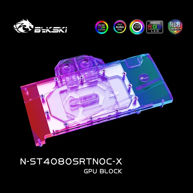 Bykski N-ST4080SRTNOC-X GPU Block for ZOTAC RTX 4080 SUPER-16GB TRINITY OC Video Card Water Cooling / 0.3mm Jet Micro-waterway