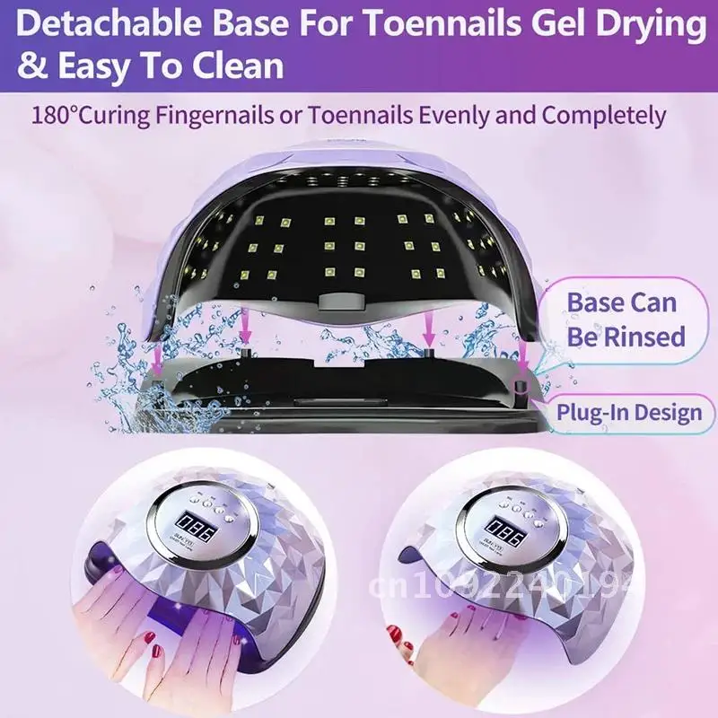 60LEDs UV LED Nail Dryer for Fast Curing Dry All Nail Manicure Polish Salon Lamp Gel Auto Tool Nail Drying Timer Manicure Sensor