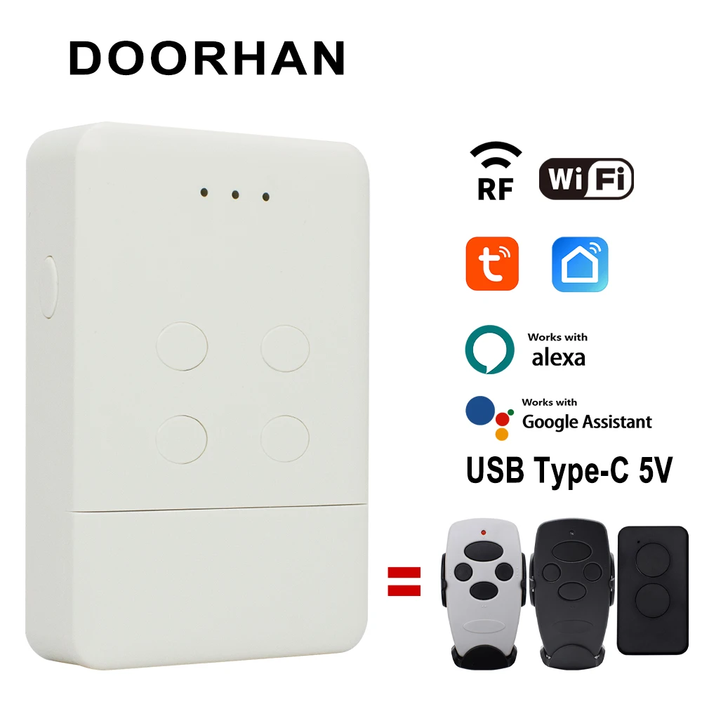 

Пульт дистанционного управления Tuya APP Wi-Fi конвертер работает для DOORHAN TRANSMITTER-2/4 PRO 433 МГц передатчик дистанционного управления гаражными воротами