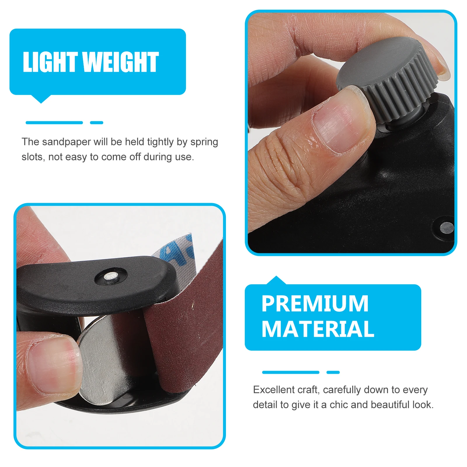 1 set Abs Bow Shaped Sandpaper Block Hand Sanding Tool Vitrified Fiber Handle Adjustable Spring Slot Grip Automotive Woodworking