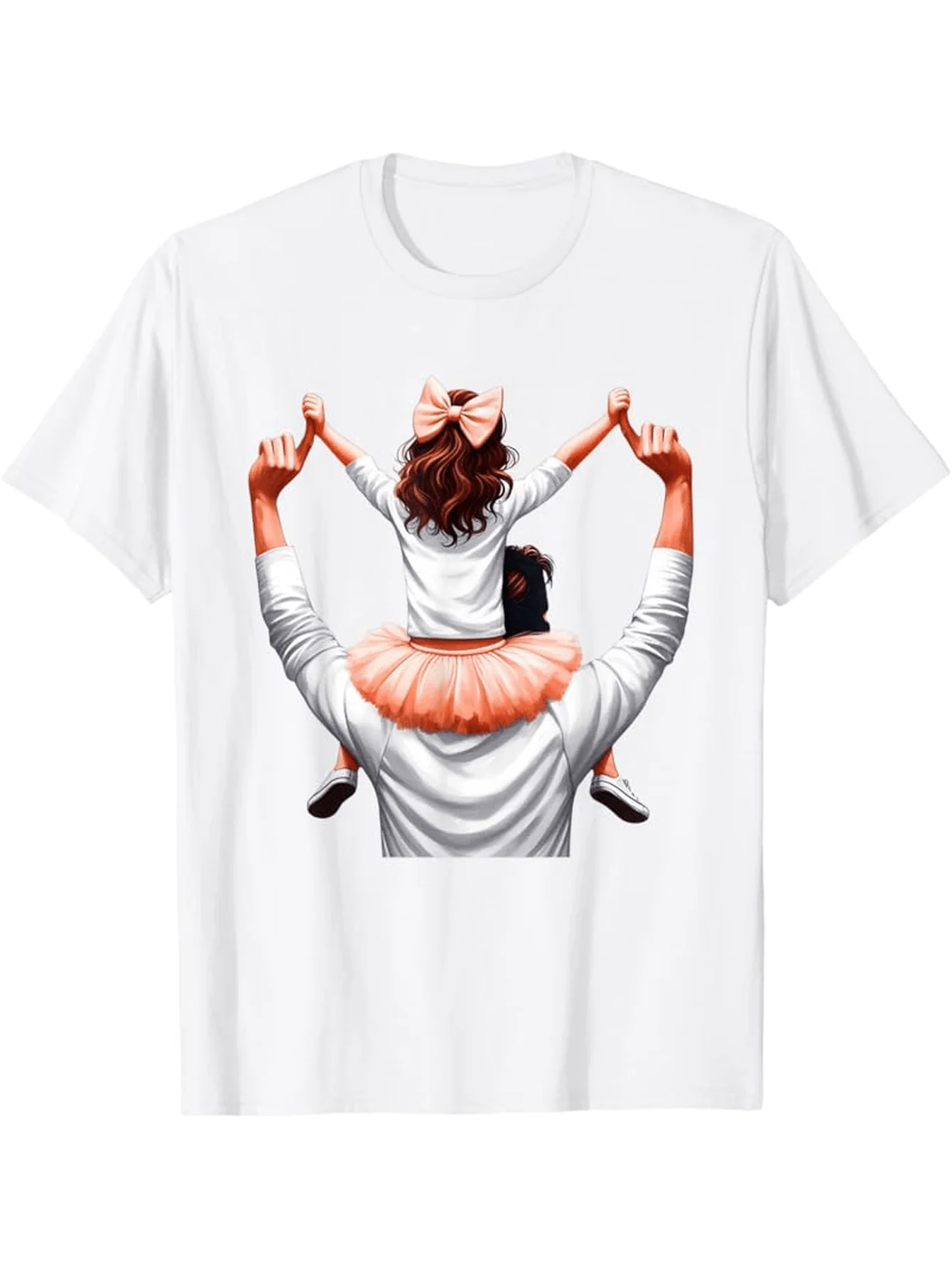 Father And Daughter Hug T-Shirt Men Father's Day Gift Graphic Tee Summer Fashion Short Sleeve Crew Neck Casual Dad Daughter Tops