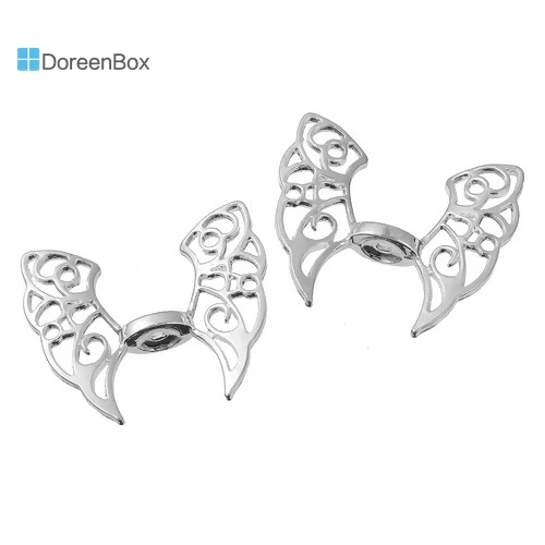 3 PCs Vintage Hollow Butterfly Animal Spacer Beads Silver Plated Wing Metal Beads for DIY Jewelry 43mm x 36mm,Hole: Approx 2.5mm