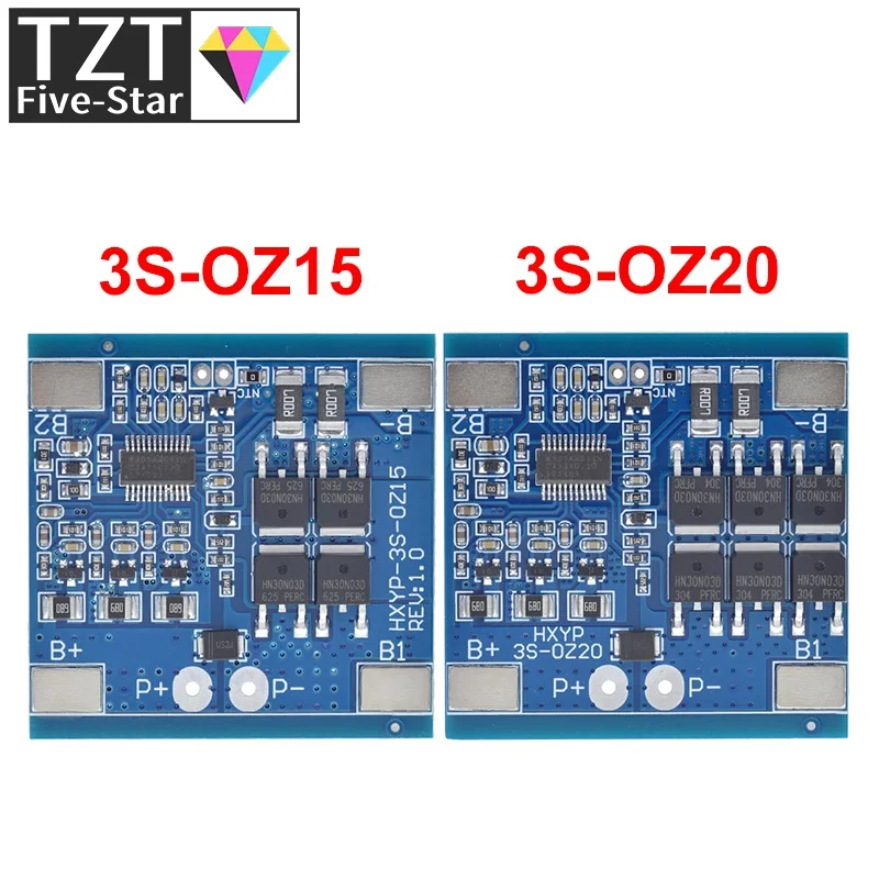 3S 12V 15A / 20A BMS 18650 Lithium Battery Protection Board 11.1V 12.6V Anti-overcharge With Balance And Temperature Control