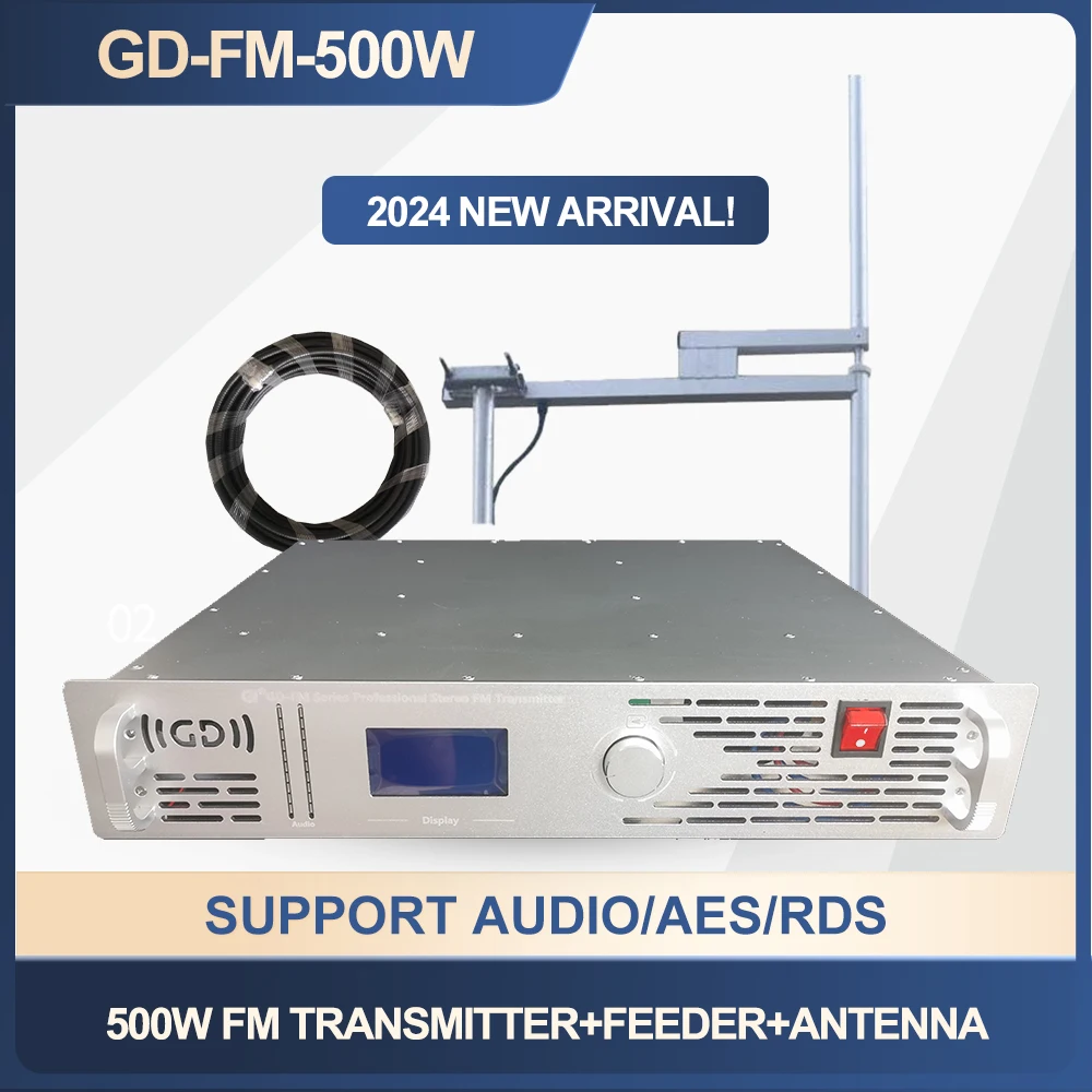 500W FM Transmitter+Feeder+Antenna PLL Stereo FM Broadcasting Transmitter Radio Station Fm Transmitter 500w