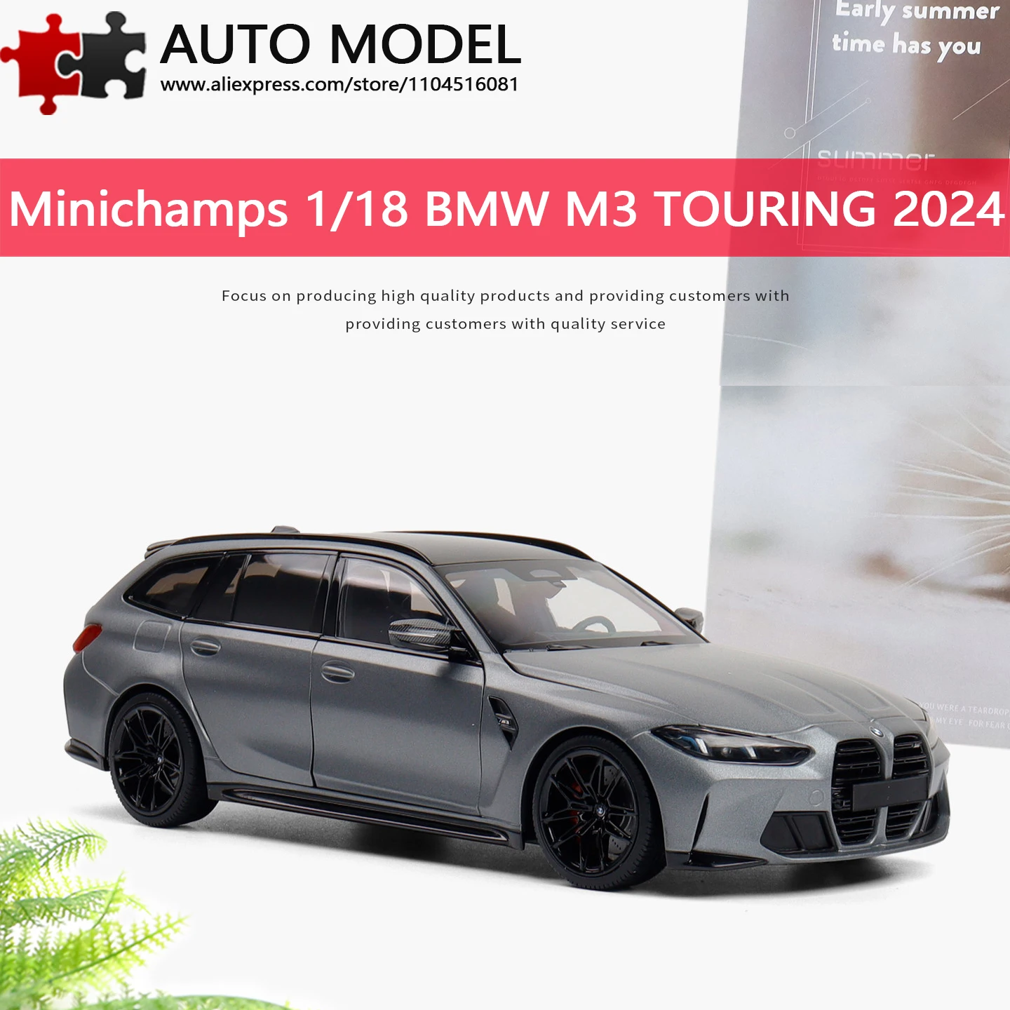 

2024 Bmw M3 Touring Wagon Travel Car Simulation Alloy Car Model Fully Openable Minichamps 1:18 Die-Cast Metal Scale Static Model Adult Toy Gift with Luggage Box