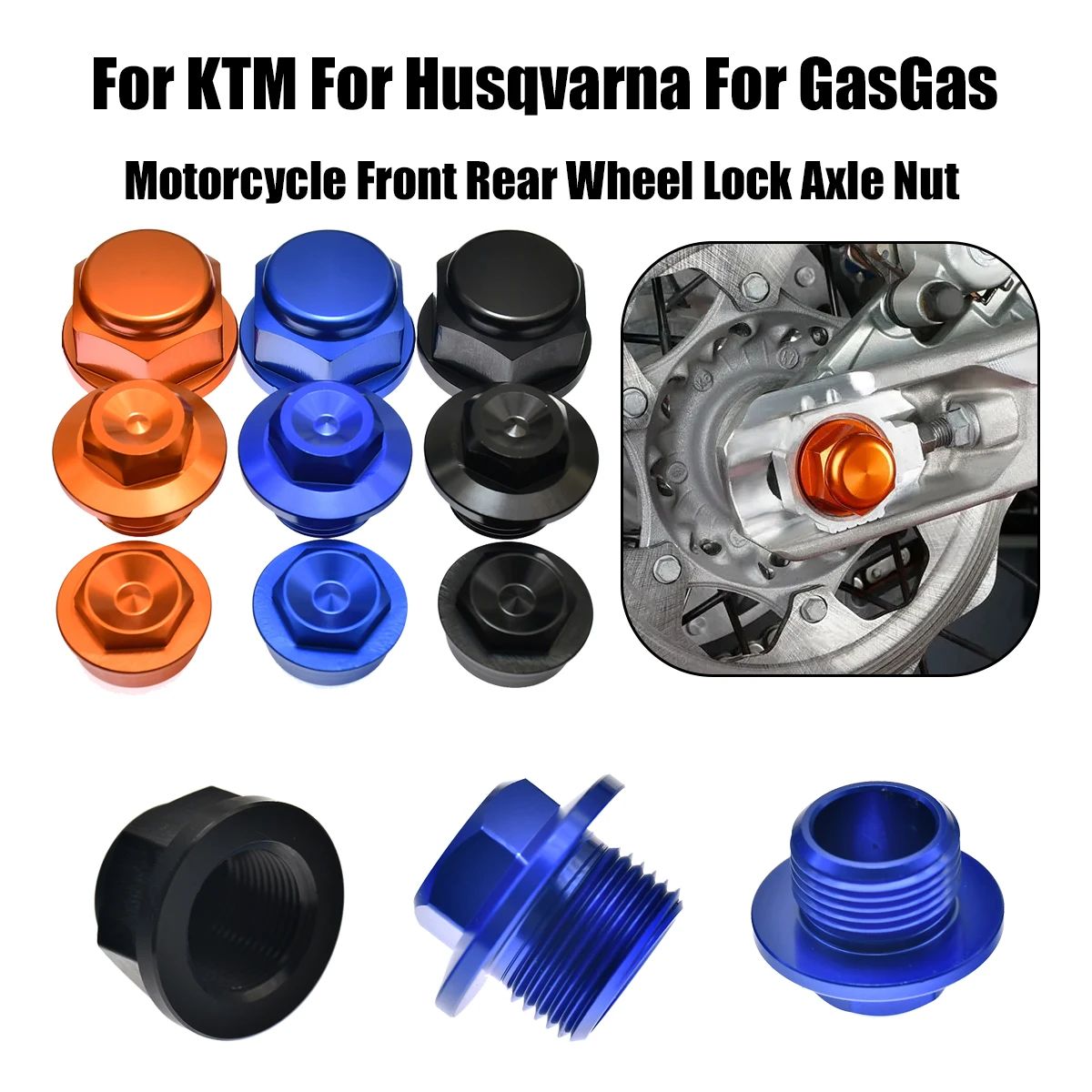 

Motorcycle Front Rear Wheel Lock Axle Nut For KTM EXC 300 EXC 250 EXCF 350 XCW 300 2024 SX 125 SXF 250 SXF 450 XC XCF 2023-2024