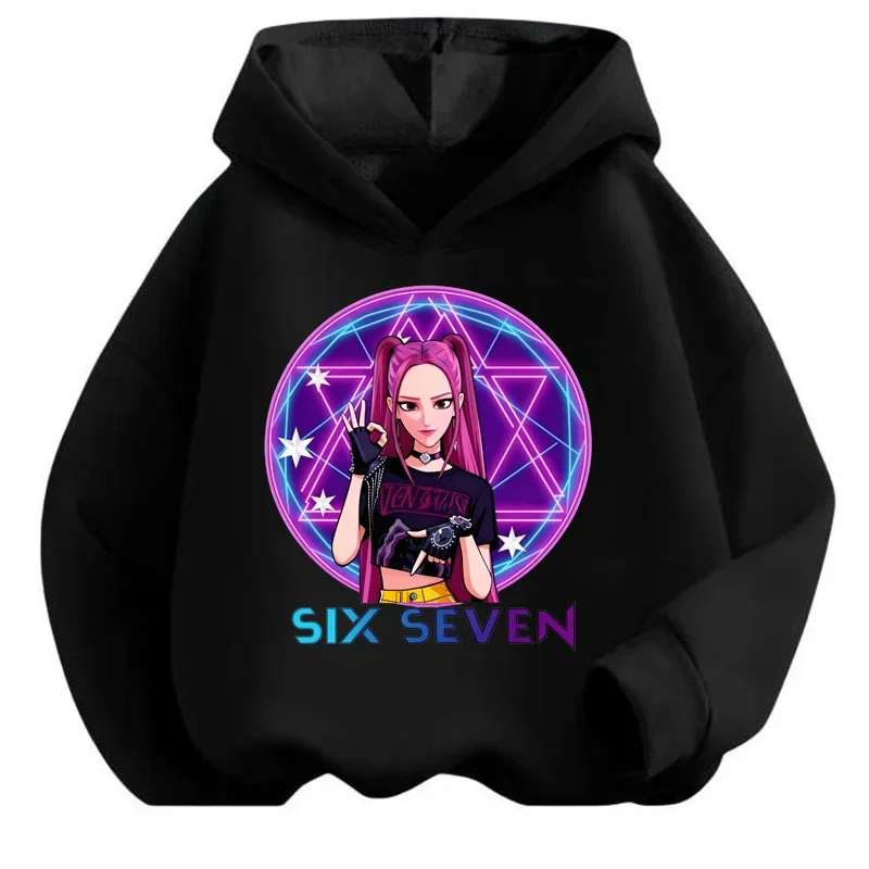 

Детская толстовка KPop Demon Hunters Huntrix, весенняя одежда для мальчиков и девочек, мягкая, с длинными рукавами