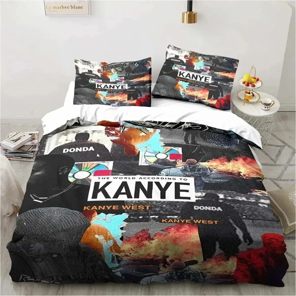 3D Print Kanye West Rapper Art Cartoon Bedding Set Bedroom Soft Modern Bedspreads Comefortable  Duvet Cover Quilt Pillowcase