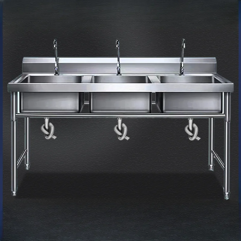 Commercial stainless steel sink, scrubbing sink, cafeteria, kitchen, restaurant use