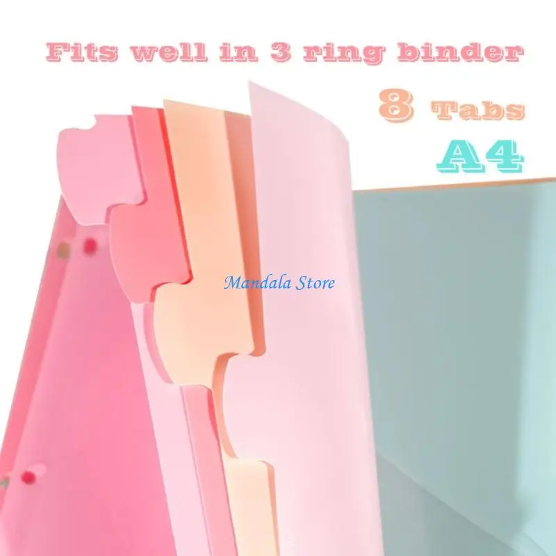 

U2JC 8Pieces Index Page With Reinforced Edges Universals 6 Holes Fit for Students Professional