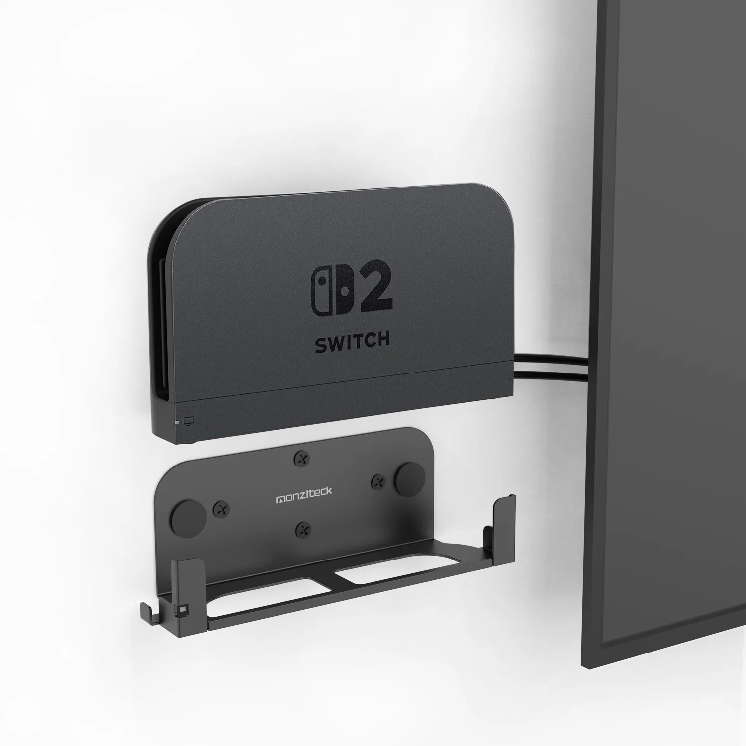 switch-2-壁掛けスタンド-メタル収納ラック-穴あけ不要-テレビサイド固定ブラケット-ホームシアターケーブルオーガナイザー