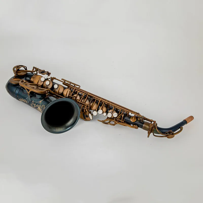 French Make Ⅵ Unique Retro Alto Saxophone New Brass Antique Copper Eb Tune E Flat Musical Instrument Sax with Case Mouthpiece