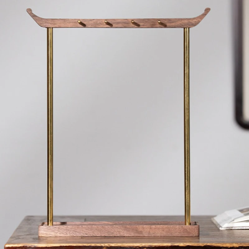 Penholder Walnut Solid Wood Brush Hanger Brush Rack Retro Calligraphy Brush Rest Beginner Desktop Art Chinese Painting Supplies
