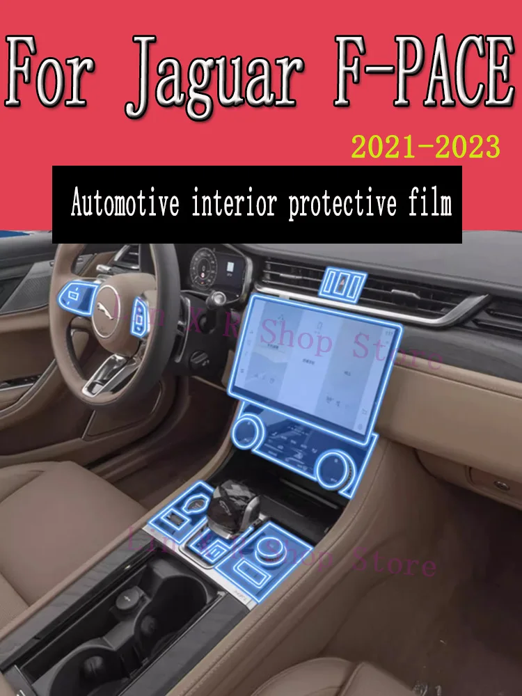 

For Jaguar F-PACE 2021-2023 Gearbox Panel Navigation Screen Automotive Interior TPU Protective Film Cover Anti-Scratch Sticker