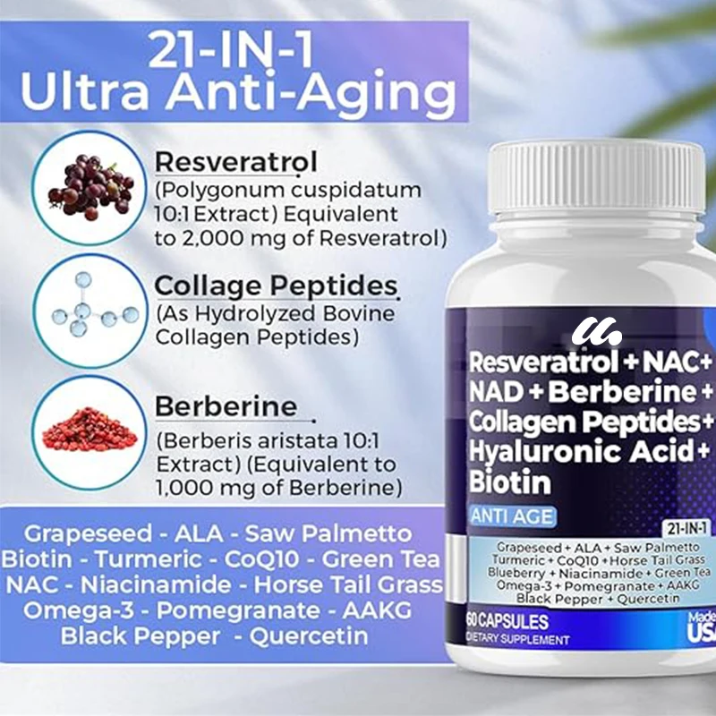 Hair, nails, skin, and joint supplements -21 in 1 for women and men