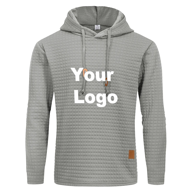 Men's Custom Logo Solid Color Jacquard Sweater Casual Daily Pullover Fashion Large Size Spring and Autumn