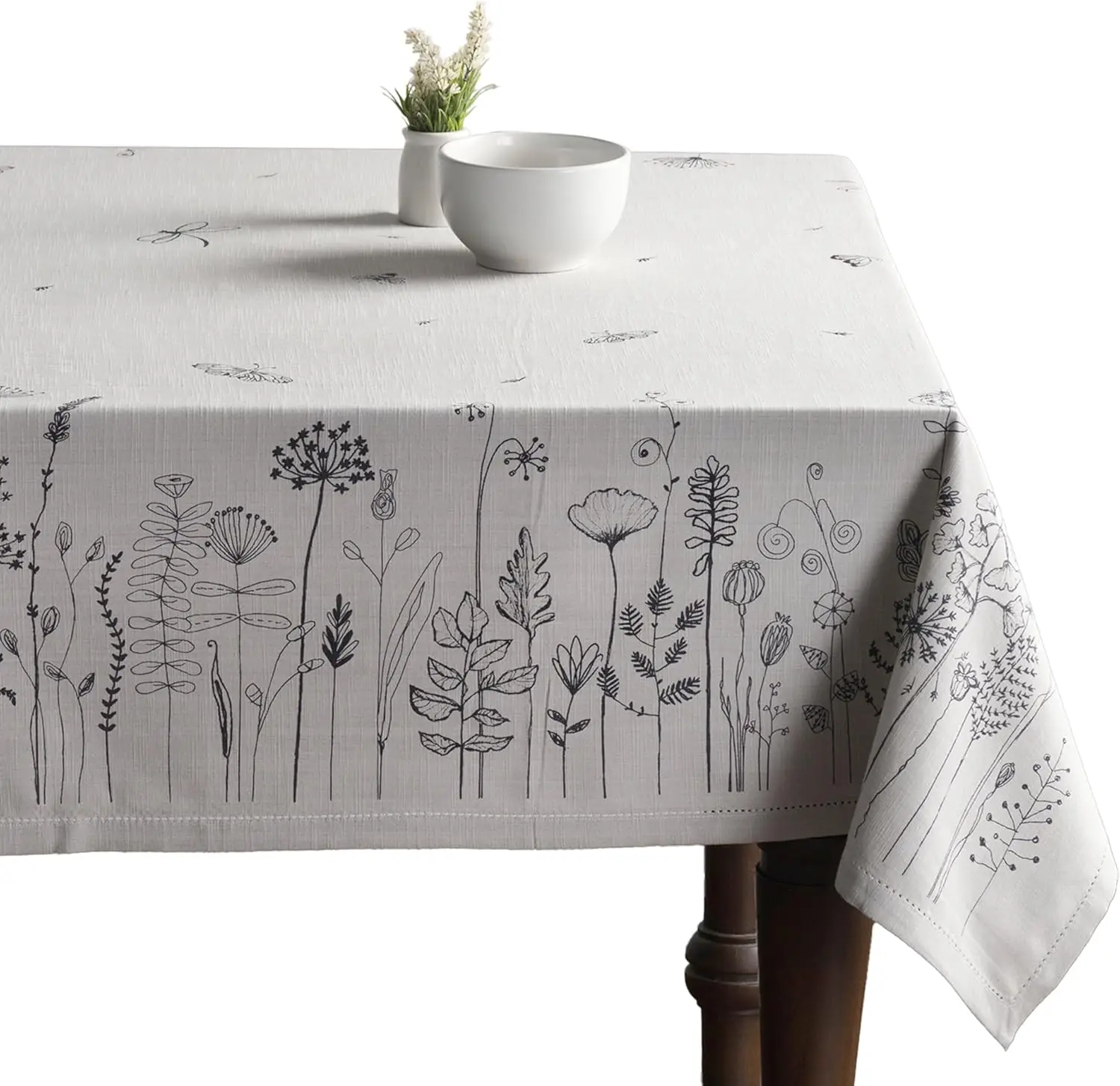 

100% Cotton Tablecloth Rectangle 60x90 Inches Decorative for Dining Kitchen Farmhouse Party