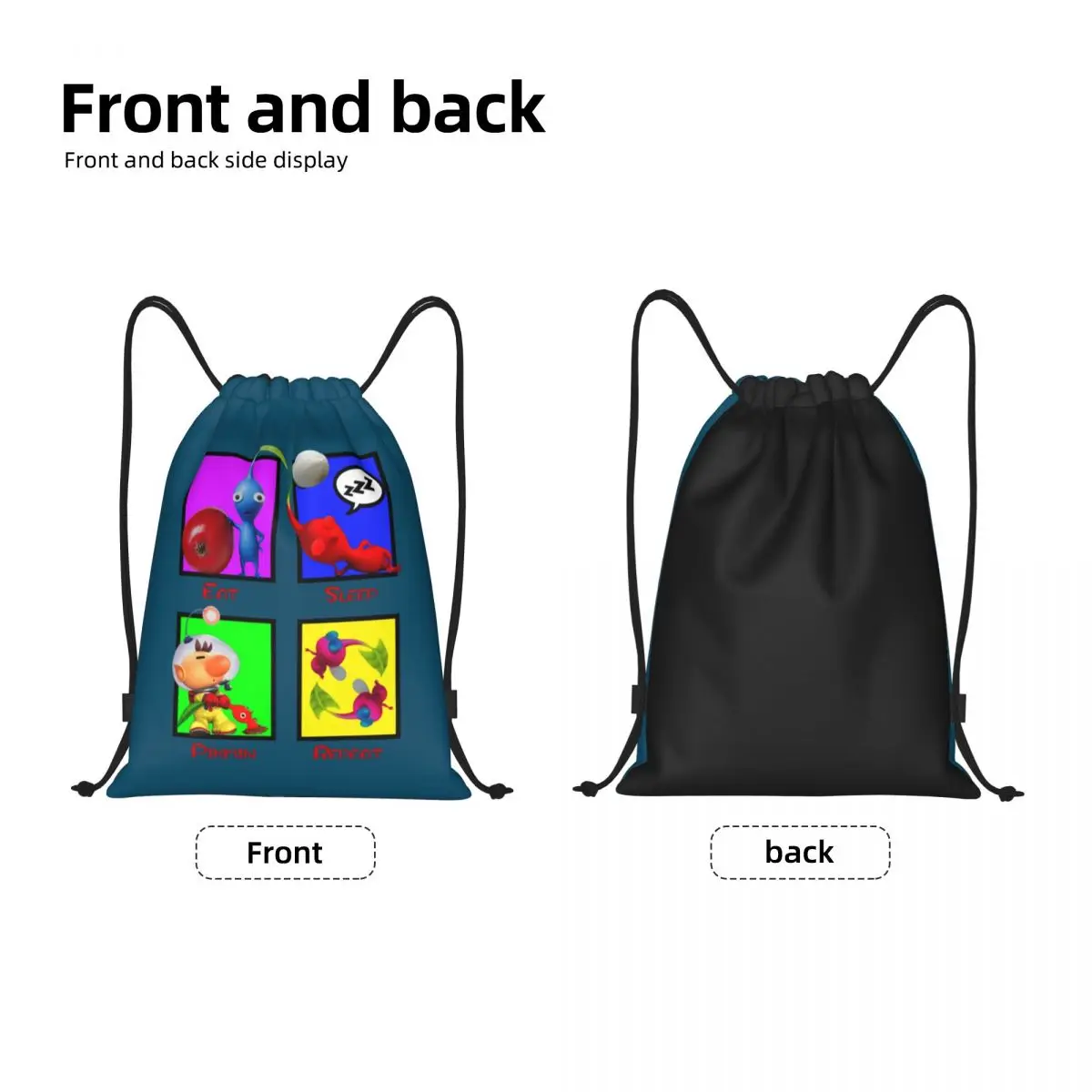 Custom Pikmins Video Games Drawstring Bag for Shopping Yoga Backpacks Men Women Sports Gym Sackpack