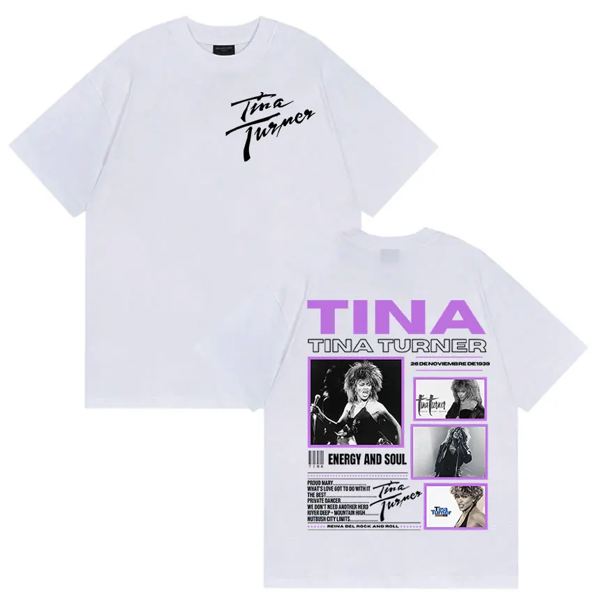 Rapper Tina Turner Tour 2025 Graphic T Shirt Men Women Vintage High Quality Fashion T-shirts Hip-hop Clothing Oversized T-shirt