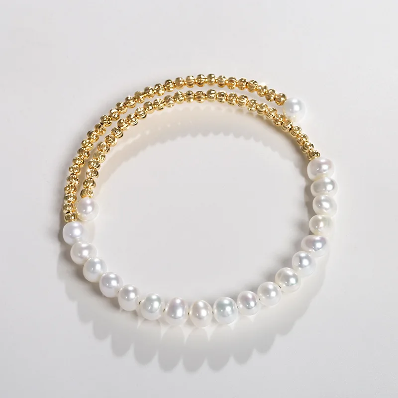 5-6Mm Freshwater Pearl Bracelet Round Bead Chain Fashionable Elegant Women'S Jewelry
