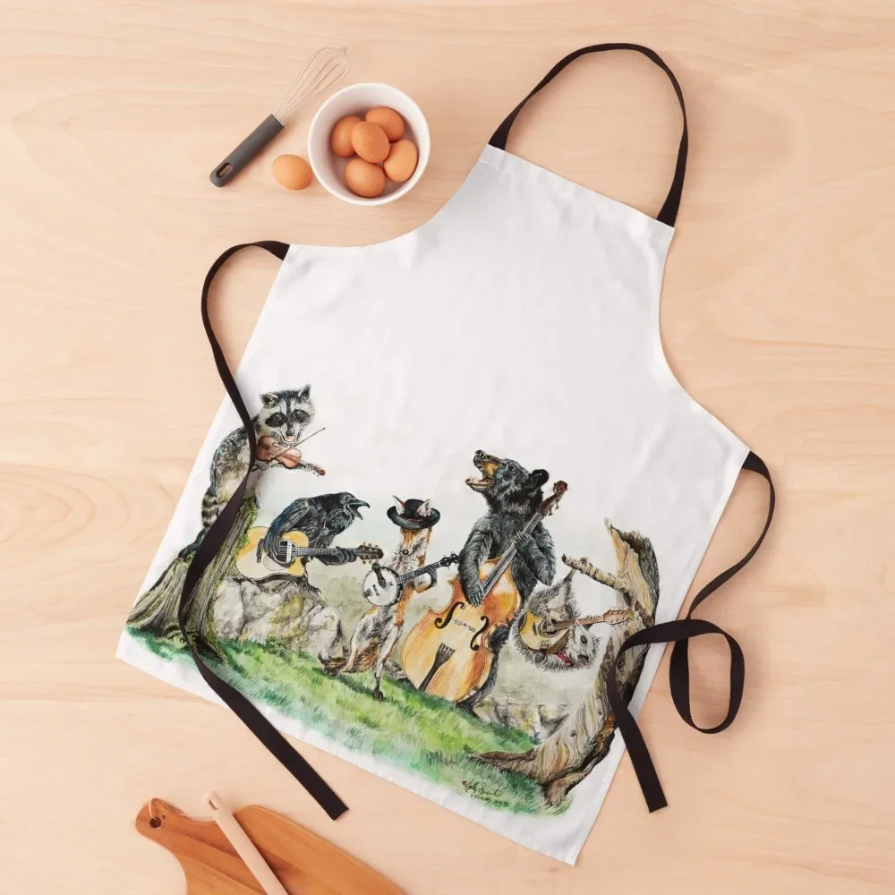 

Bluegrass Gang -wild animal music Apron kitchen woman kitchen jacket woman For Home Accessories Woman Kitchens Apron