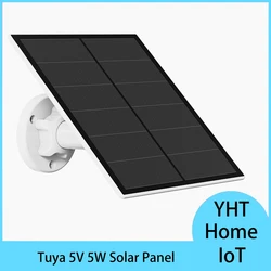 5v 5W IP65 Waterproof Outdoor Solar Panel 10ft (3m) Cable Length with Micro USB Port for Rechargeable Security Camera Power Bank