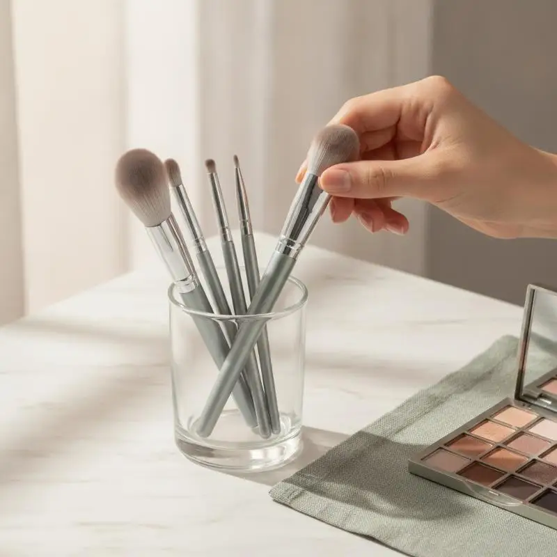 14 Pcs Travel Size Makeup Brush Set Lightweight Portable for Eyeshadow Concealer Short Trip Makeup Use