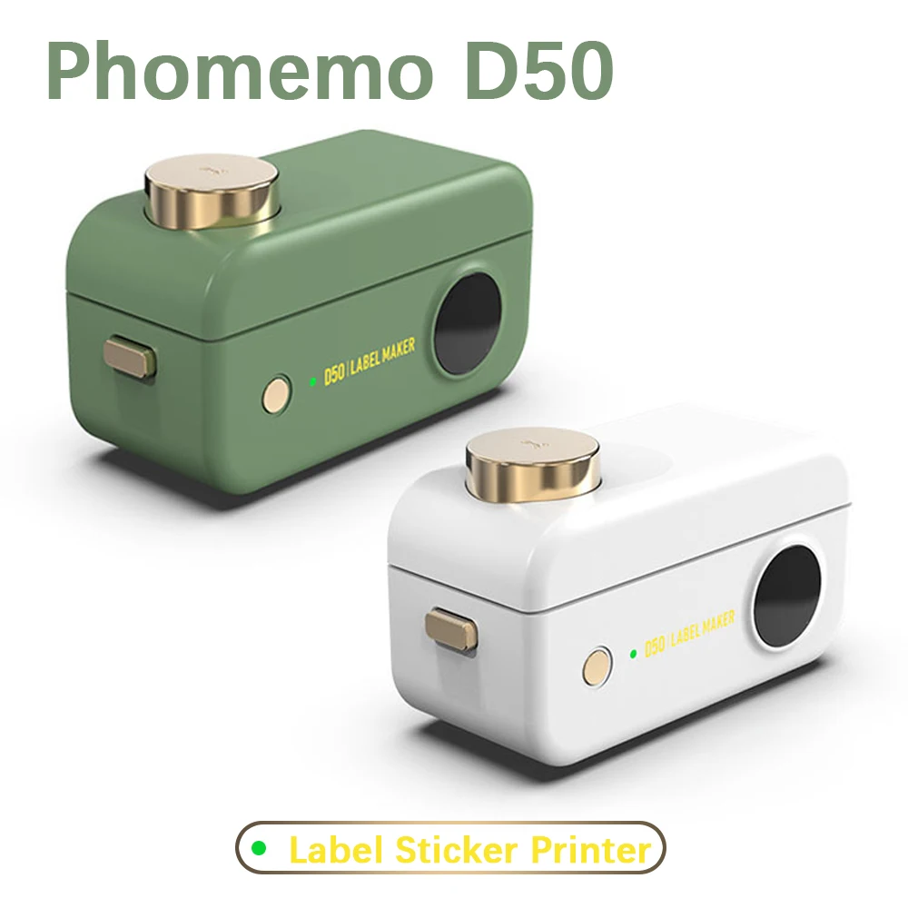 

Phomemo D50 Mini Printer Pocket Thermal Label Maker Labeller Wireless DIY Sticker Labeling Machine Various Label Paper