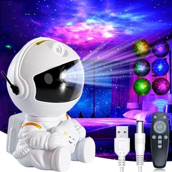 Galaxy Star Astronauta Proiettore Luce Cielo stellato Porjectors Lampada Decorazione Camera da letto Camera Nebulosa Luce notturna a LED Bambino Regalo per adulti