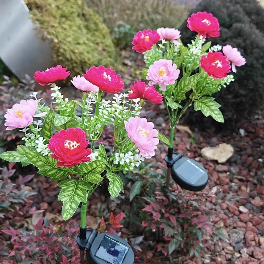 

7 Heads LED Snow Lotus Lights Solar Powered Colorful LED Simulation Flower Lights Waterproof Decorative