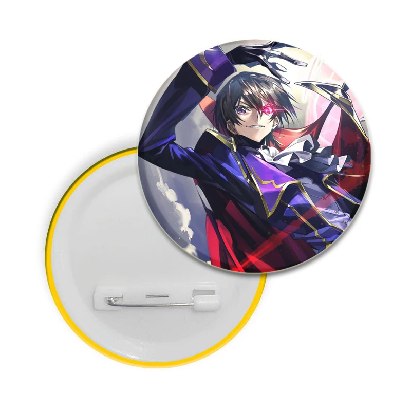32/44/58MM Cartoon Character Lelouch Lamperouge Creative Badge Tinplate Button Brooch Snap-in Pins Brooches for Clothes Bag