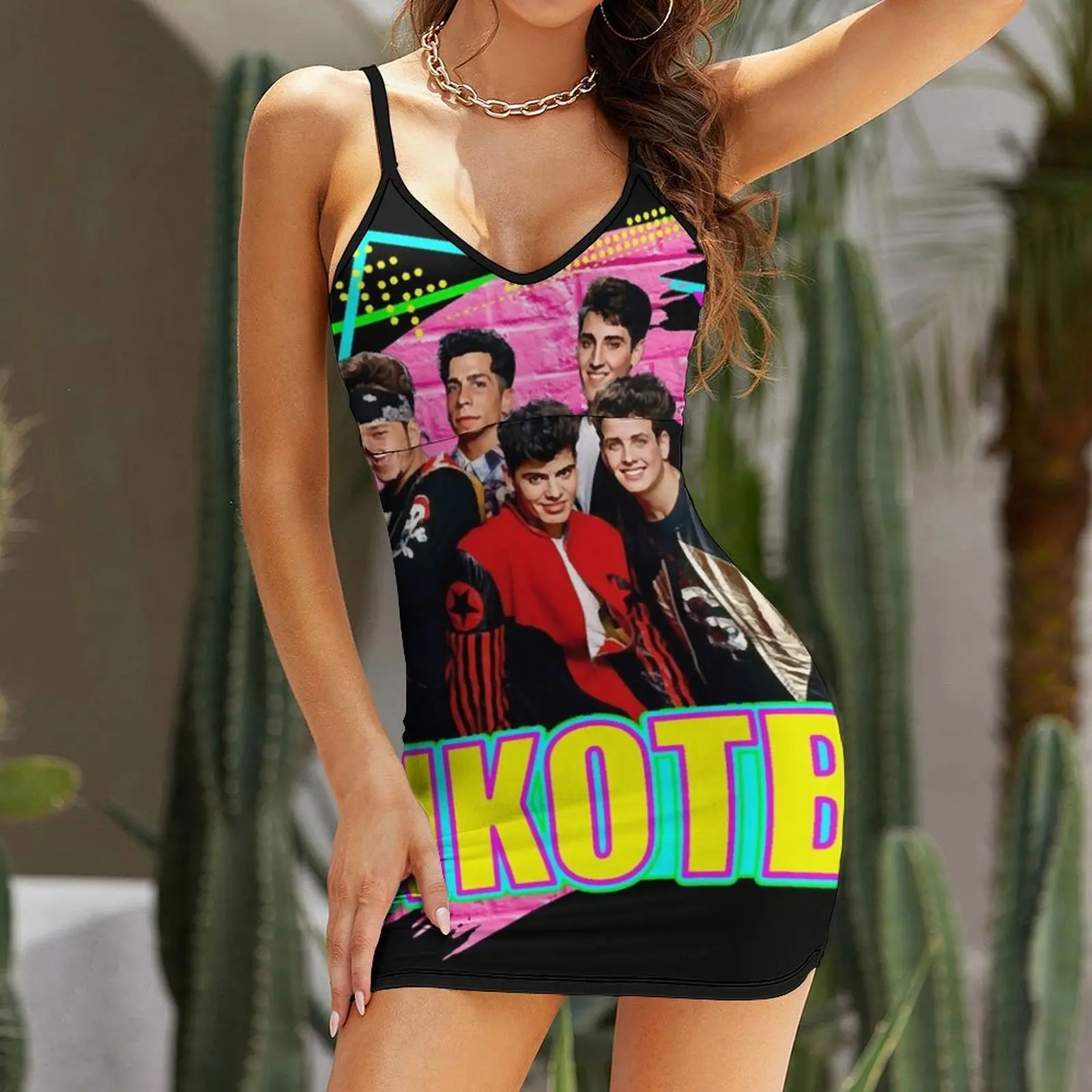 NKOTB มิวสิค คลาสสิคเสื้อยืดเดรสสลิงชุดราตรีชุดสตรีฤดูร้อนชุดสูทผู้หญิงสำหรับผู้หญิง