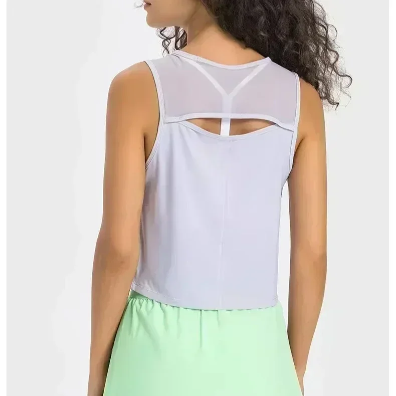 

Lemon Buttery Soft Yoga Vest For Women Loose Fit Workout Tank Top Gym Wear Sleeveless Back Hollow Out Sportswear Sport Shirts