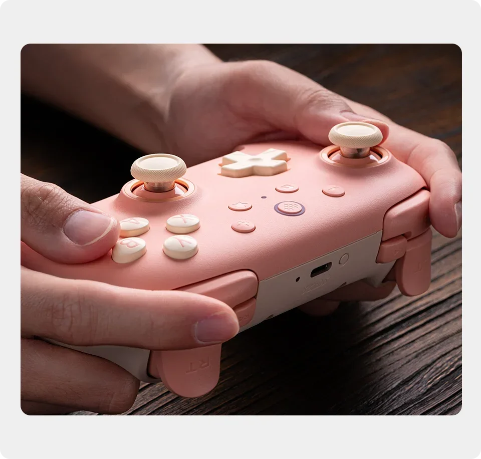 8BitDo Ultimate 2C Wireless Gaming Controller mit Hall-Effekt-Joystick für Windows 10/11 Android-New Transparent Black Edition – Detail 17