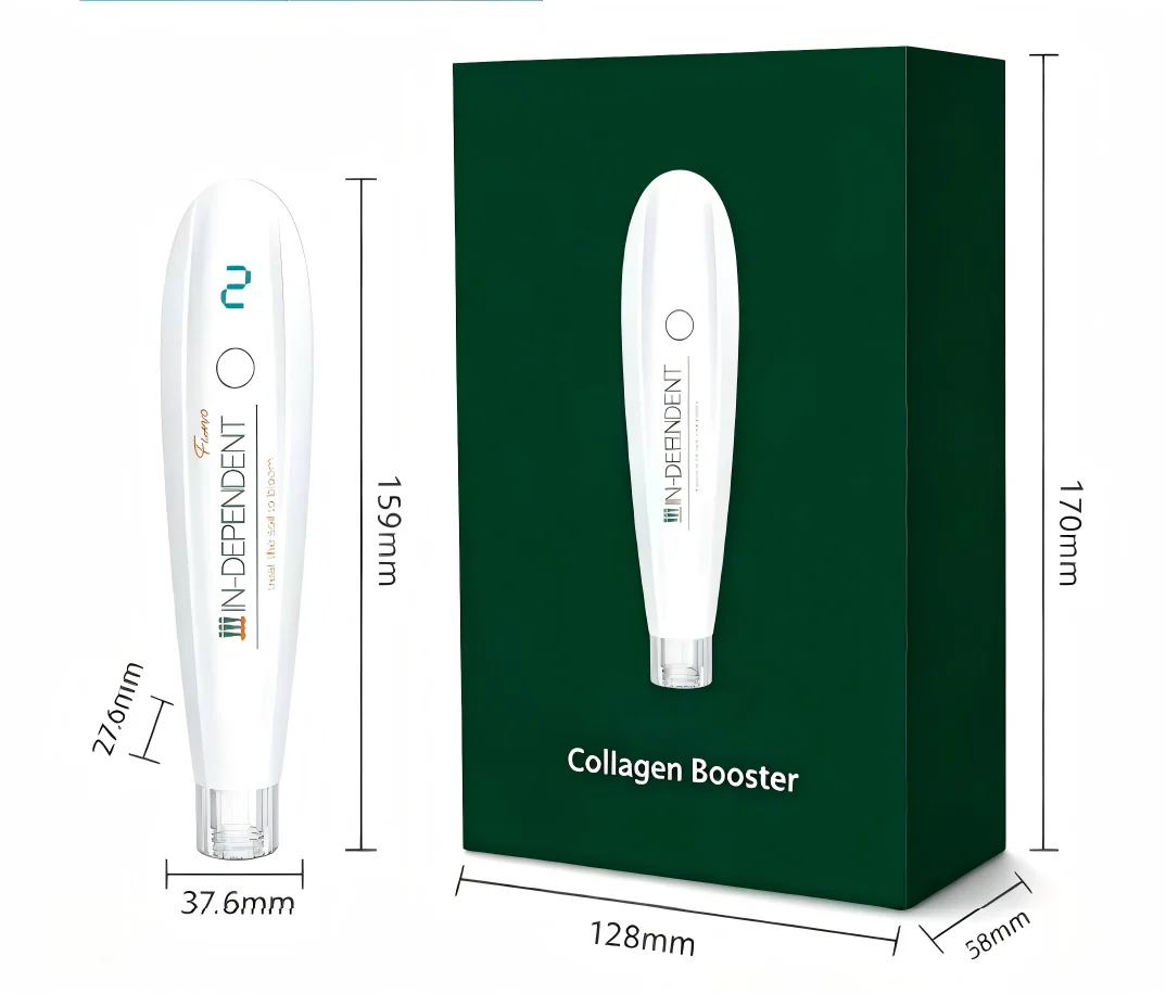 Electric Microneedle Pen MTS Automatic Serum Infusion Device LED Display Skin Care Beauty Tool with 2 Replaceable Cartridges