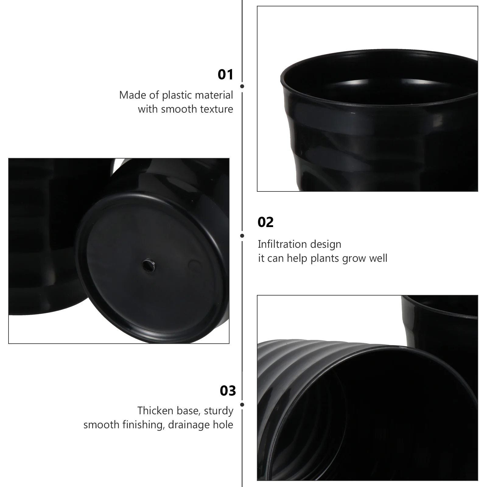 

2pcs Thicken Plastic Flower Pot Garden Planter Infiltration Design Home Decoration Green Plants Pot Gardening Planter Outdoor