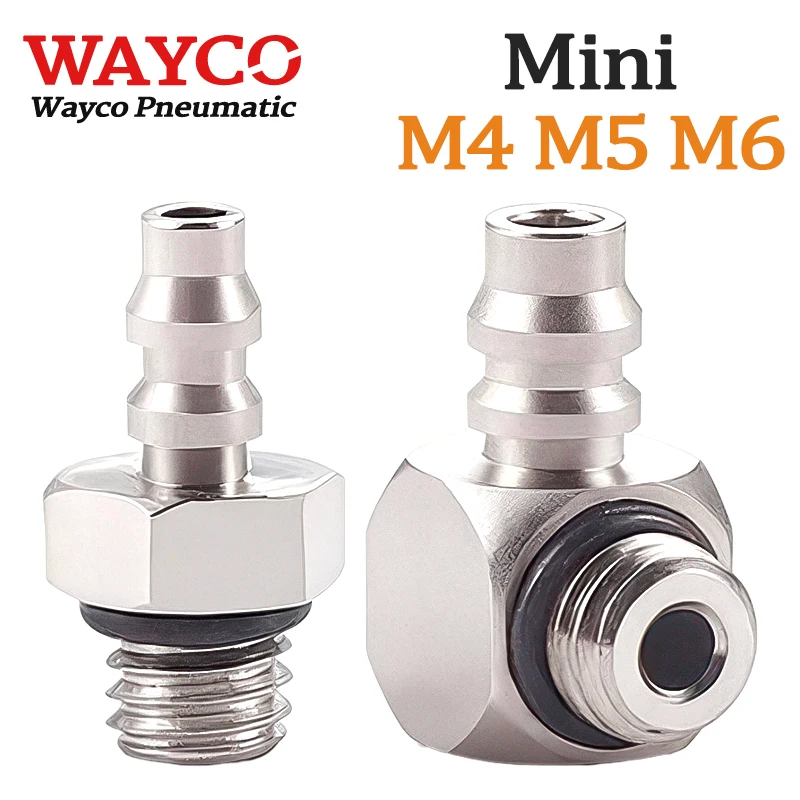 5PCS Mini Barb Pneumatic Fitting Connectors OD 3mm 4mm 6mm Thread M3 M4 M5 Straight/Elbow Quick Connection For Air Hose Tube