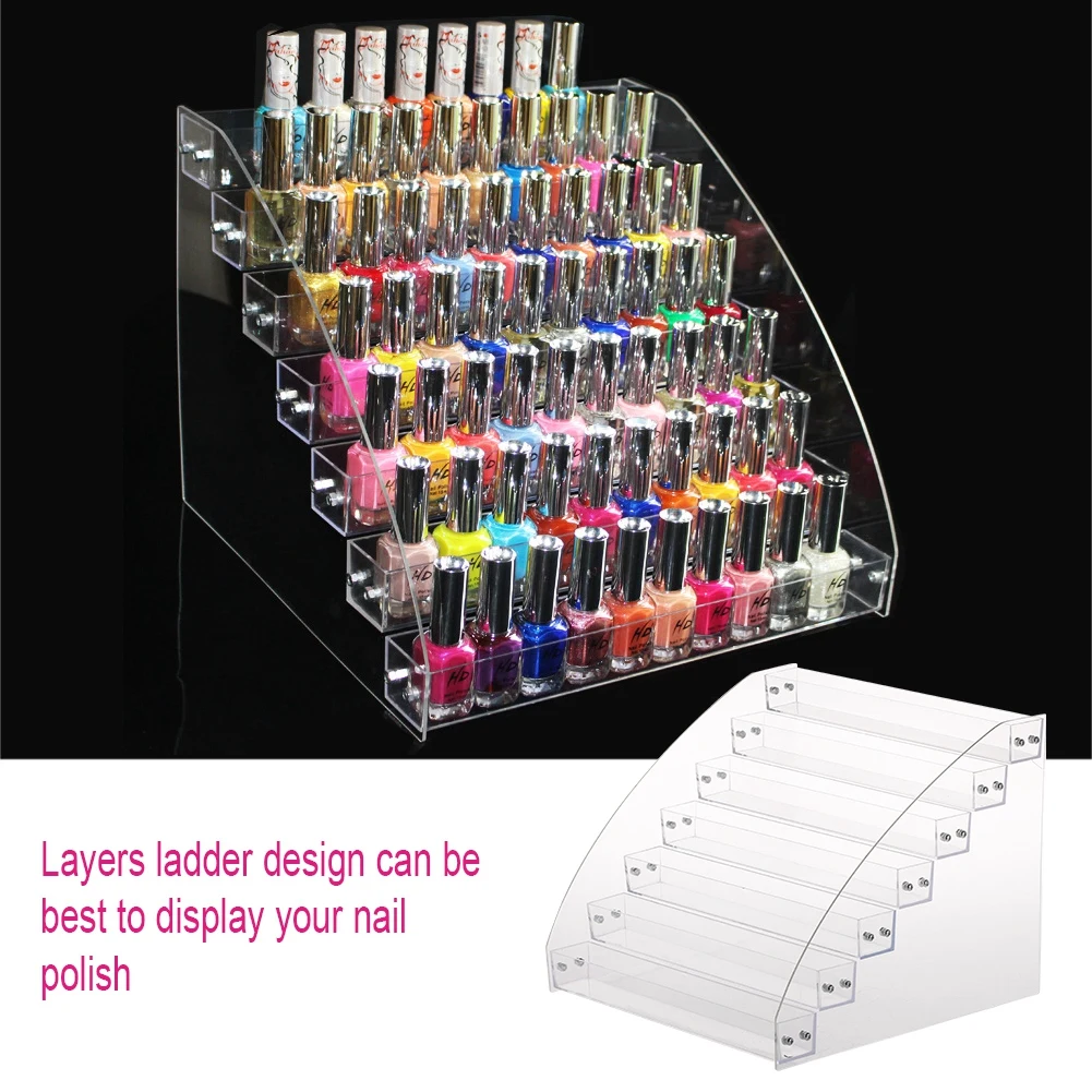 

6 Types Nail Polish Acrylic Clear Makeup Display Stand Rack Organizer Holder Nail Polish Display Organizer