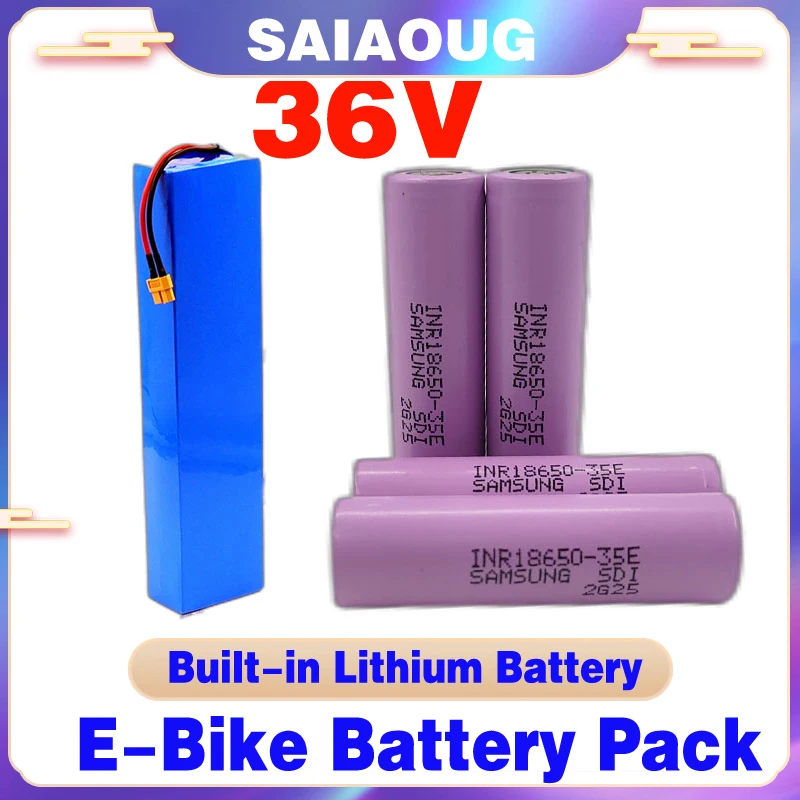 Fietsaccu 36volt Accu Fahradbateri Electric Bike Battery Deep Cycle Do Roweru 10ah 15 20ah 30ah 40ah 50ah 18650 10s3p 750W 1000W