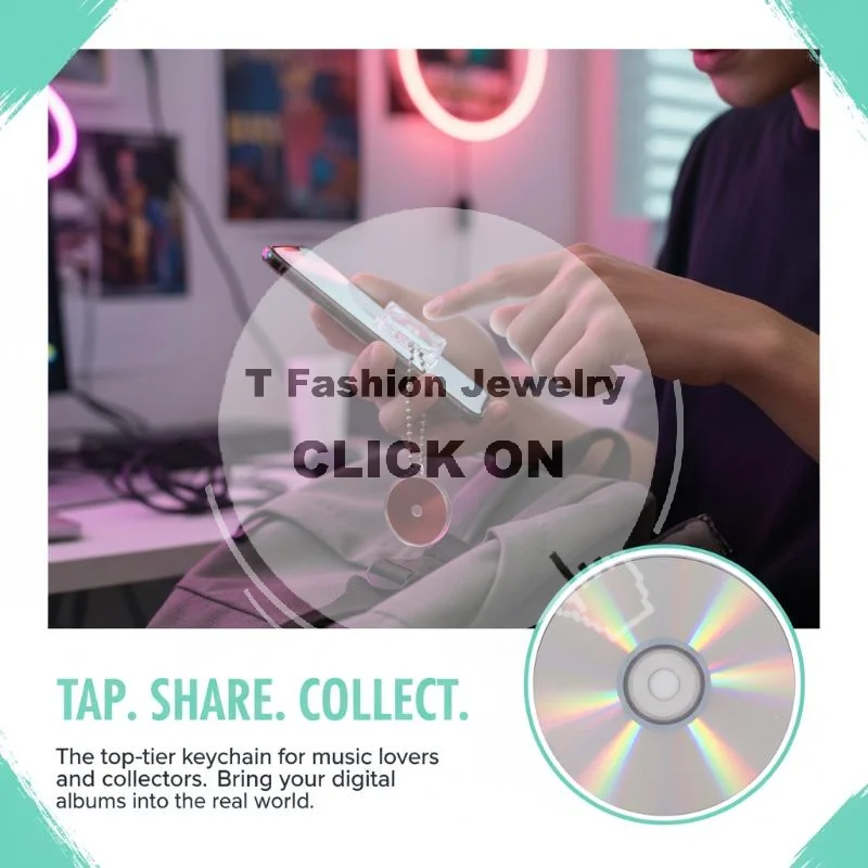 Mini NFC Functional CD Disc Case Key Chain Peripheral Album Key Holder For DIY Backpack Pendant