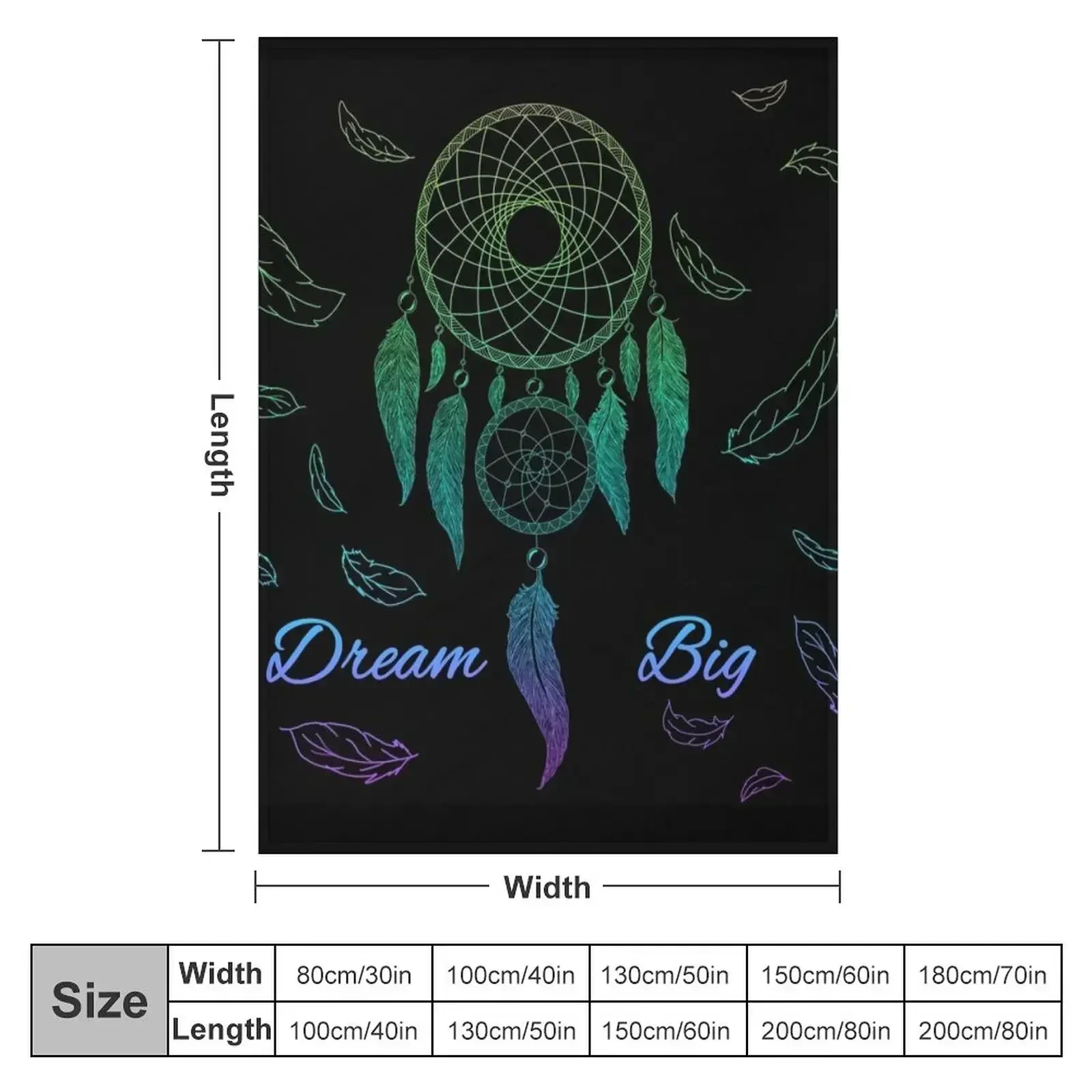 Dream Big Dream Catcher Throw Blanket Soft Plush Plaid Decorative Sofas Thermals For Travel Hairys Summer bed plaid Blankets