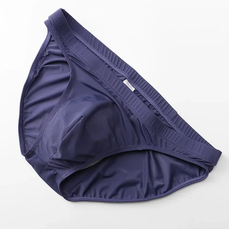 

Men's Sexy Brief Ice Silk Ultra-Thin Sheer Underwear Youth Low-rise U Convex Pouch Underpants Summer Quick Dry Cool Feel Panties