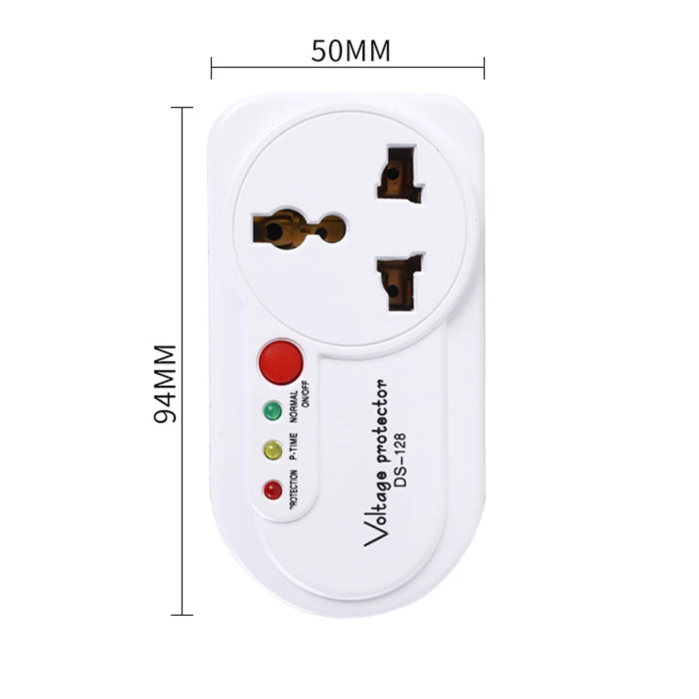 Electronic Voltage and Surge Protector for Refrigerator Single Outlet 16A Over and Under Voltage Protector with Indicator Light