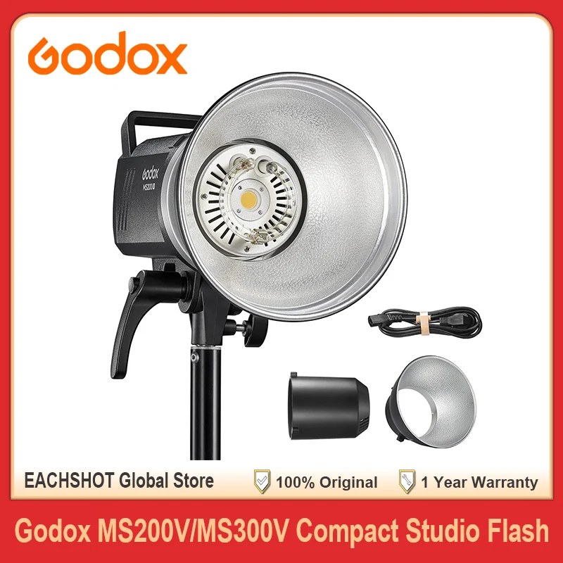 Godox MS200V 200W MS300V 300W LED Studio Flash 2.4G Wireless Receiver Lightweight Compact Bowens Mount LED Modeling Lamp