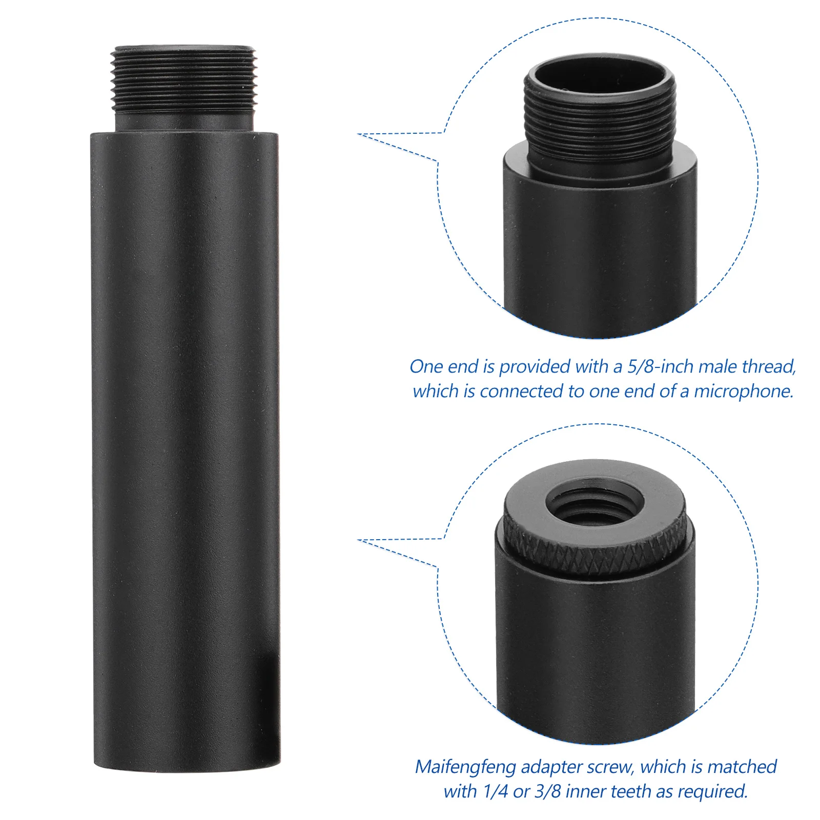 

1PC Adjustable Mic Stand Extension Tube Mounting Rod for Shock Mount Microphone Accessory Desk Stand Support Extension Pole