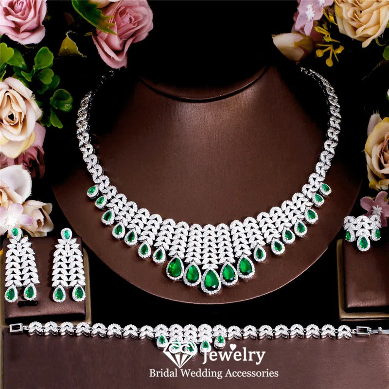 CC Necklace Earrings Ring Bracelet Set Women Accessories Wedding Event Bridal Dress Engagement Shining Fine Jewelry Party T0272