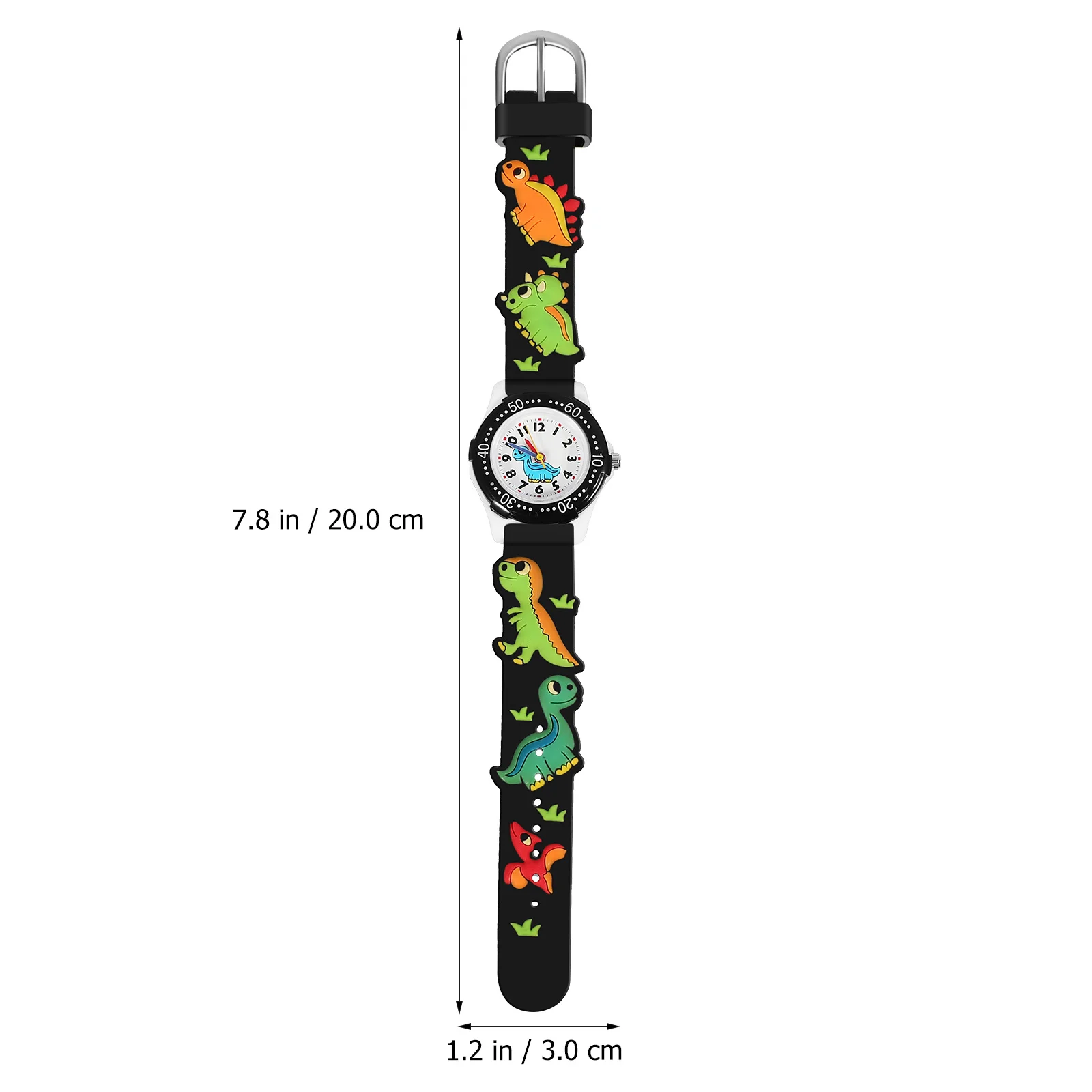 2 قطعة ساعات ثلاثية الأبعاد كارتون ديناصور تصميم جميل لون حيوي سهلة القراءة وقت قابل للتعديل أبازيم هدية لـ #4